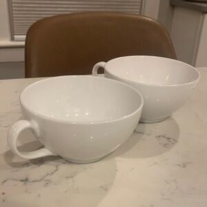 Two Crate and Barrel Cafe Style Coffee Tea Mugs - friends Central Perk